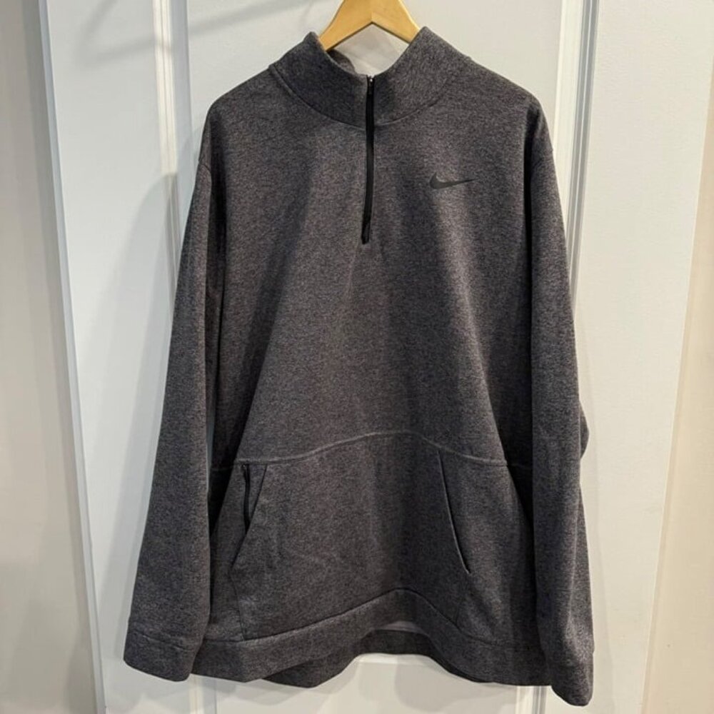 Men's Nike Therma Drifit 4XL dark gray 1/4 zip sweatshirt training top Standard